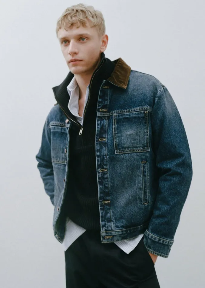 Nili Lotan CHESTER DENIM JACKET Simon Wash Men Denim