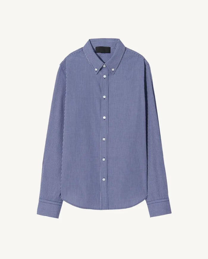 Nili Lotan DYLLAN SHIRT Navy Vichy Check Women Tops