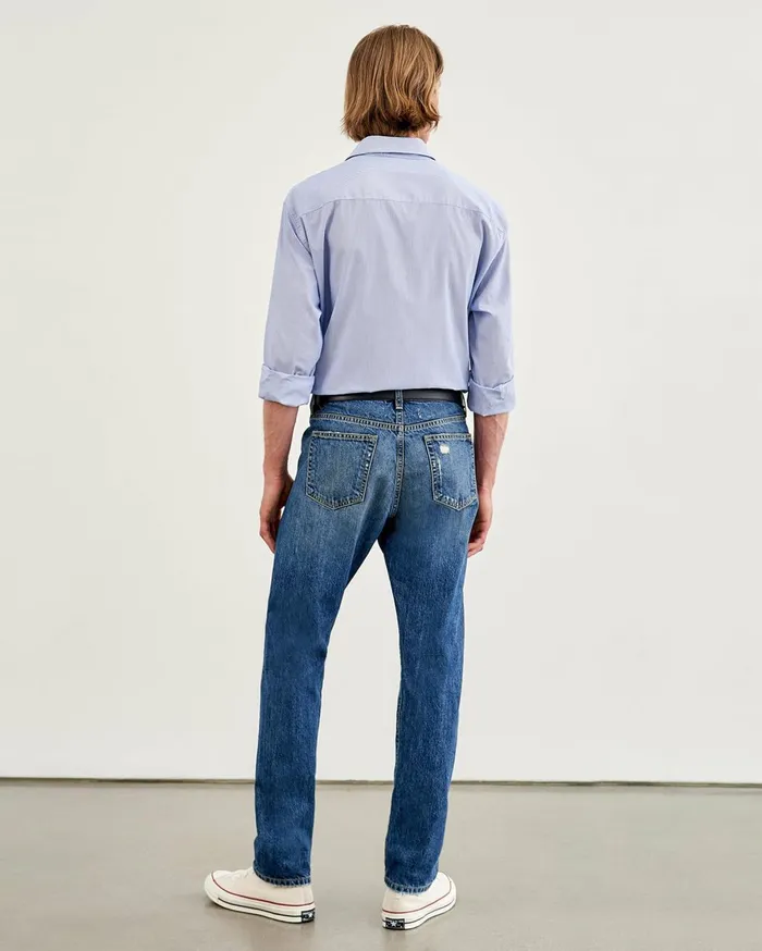 Nili Lotan FINN SHIRT Bluewhite Stripe Men Shirts