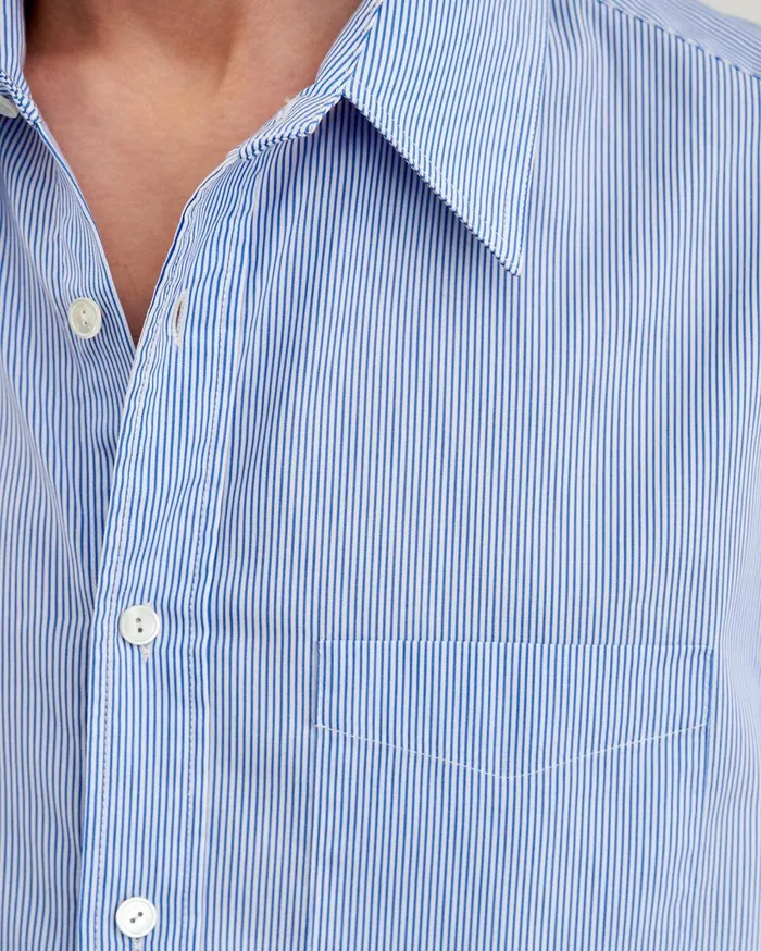 Nili Lotan FINN SHIRT Bluewhite Stripe Men Shirts