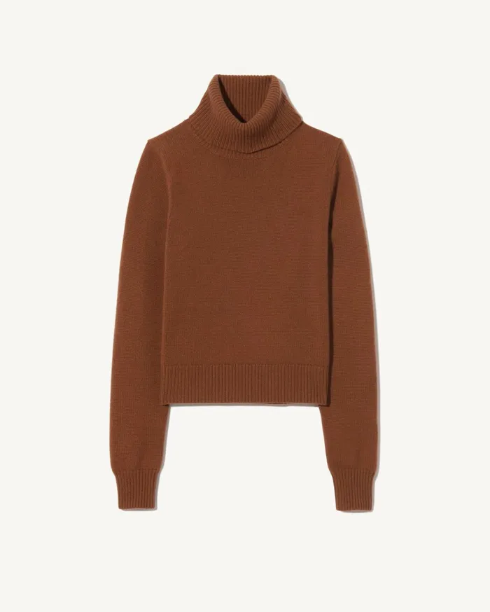 Nili Lotan HOLLYN CASHMERE TURTLENECK SWEATER Coffee Women Knits and Sweaters