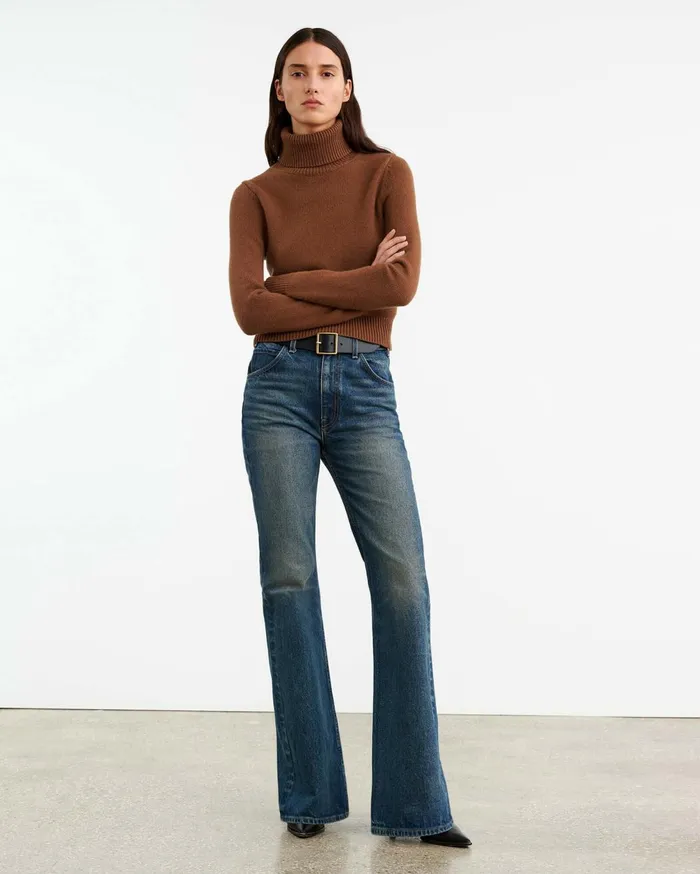 Nili Lotan HOLLYN CASHMERE TURTLENECK SWEATER Coffee Women Knits and Sweaters