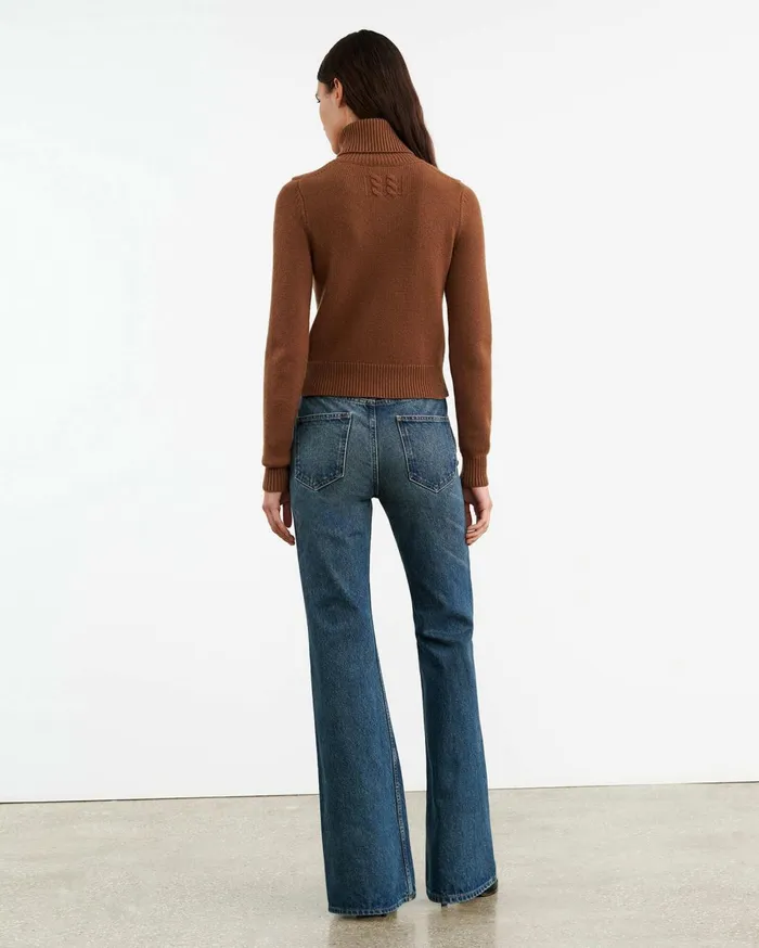 Nili Lotan HOLLYN CASHMERE TURTLENECK SWEATER Coffee Women Knits and Sweaters