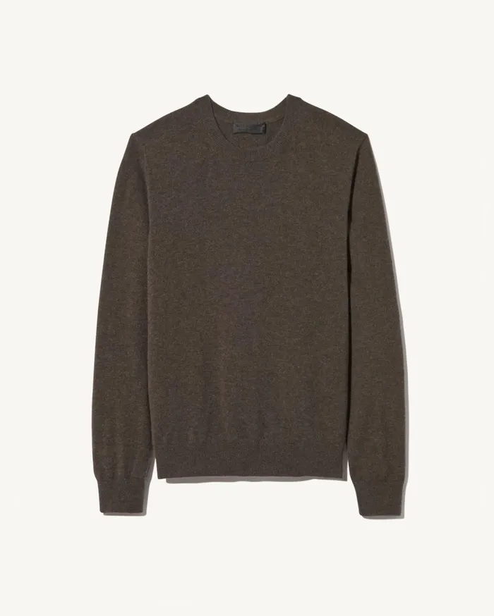 Nili Lotan JULIUS CASHMERE SWEATER Dark Umber Melange Men Sweaters