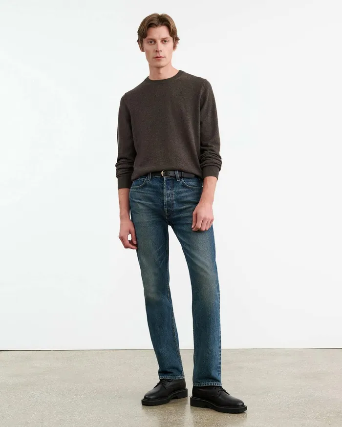 Nili Lotan JULIUS CASHMERE SWEATER Dark Umber Melange Men Sweaters