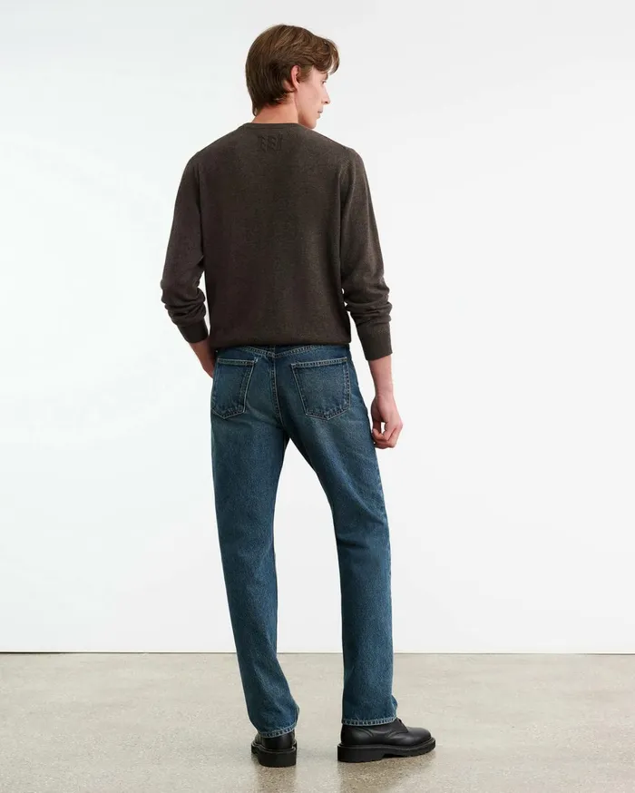Nili Lotan JULIUS CASHMERE SWEATER Dark Umber Melange Men Sweaters