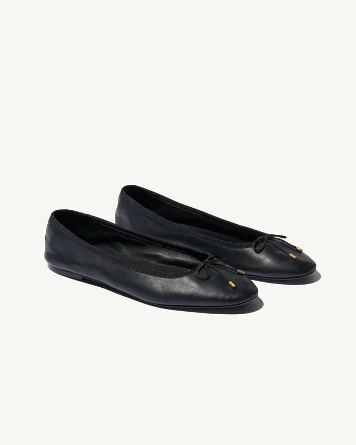 Nili Lotan LEATHER BALLET FLAT Sand Women Shoes