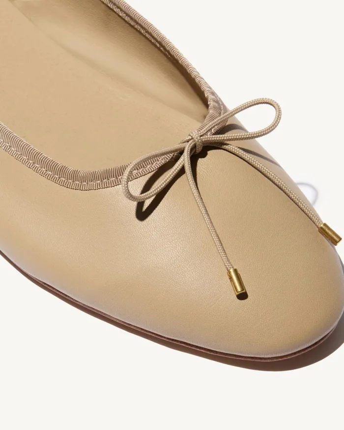 Nili Lotan LEATHER BALLET FLAT Sand Women Shoes
