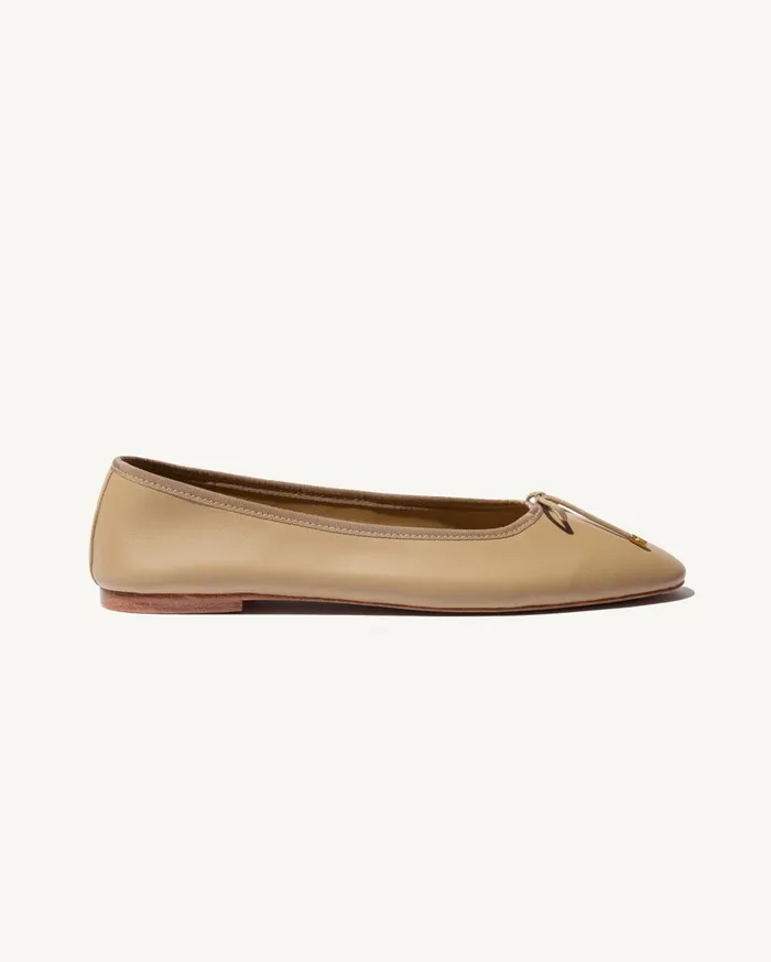 Nili Lotan LEATHER BALLET FLAT Sand Women Shoes