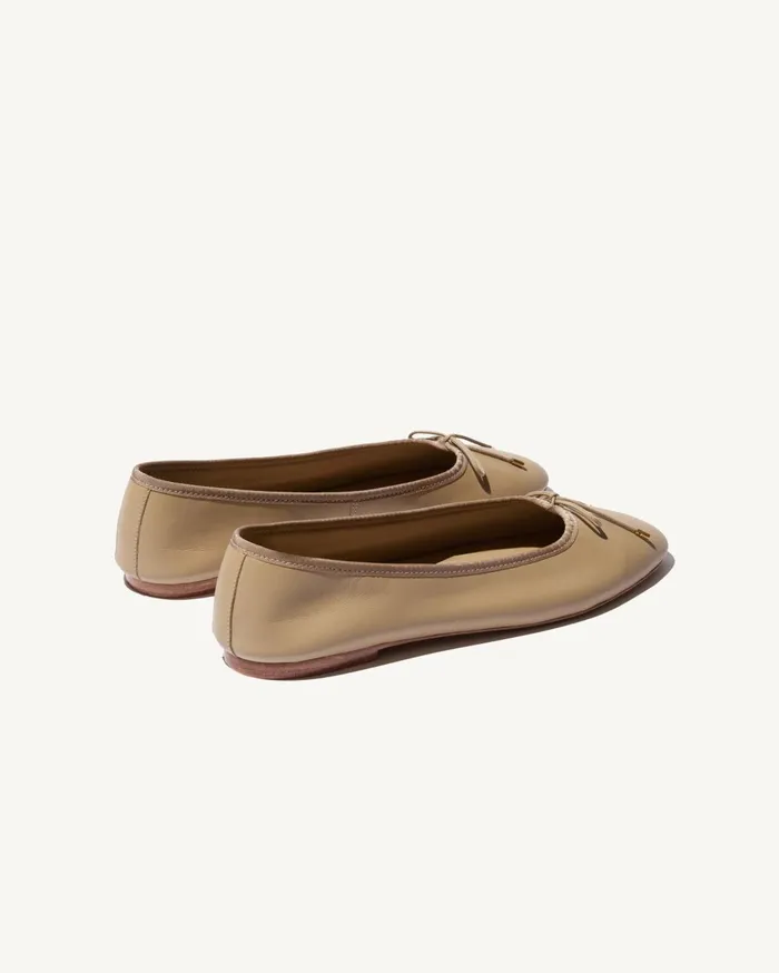 Nili Lotan LEATHER BALLET FLAT Sand Women Shoes
