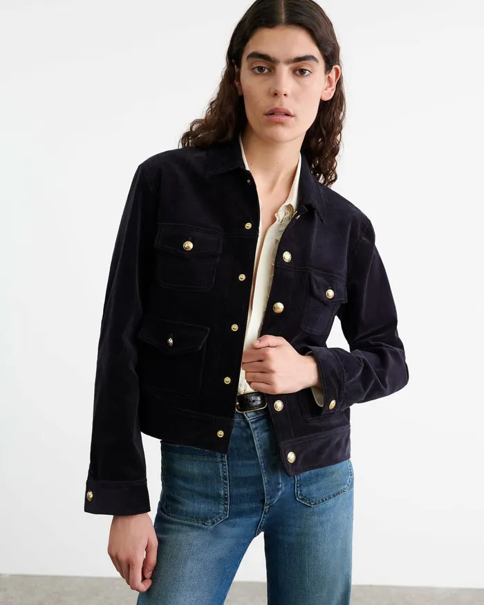 Nili Lotan LIZETH CORDUROY JACKET Midnight Women Jackets and Blazers