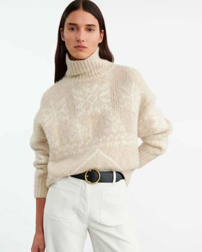 Nili Lotan MEREDITH TURTLENECK SWEATER Beigeivory Women Knits and Sweaters