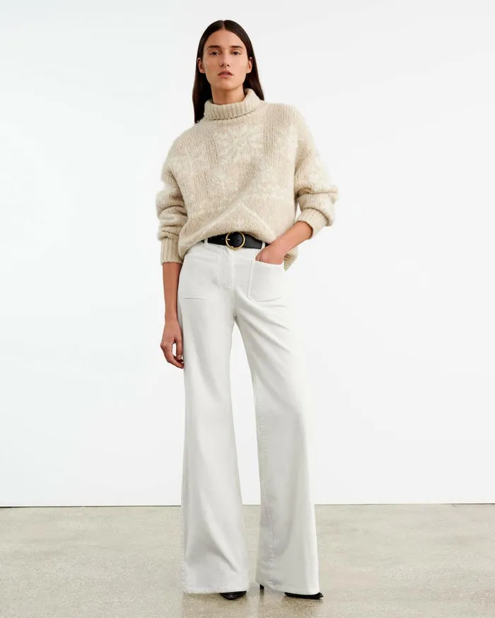 Nili Lotan MEREDITH TURTLENECK SWEATER Beigeivory Women Knits and Sweaters