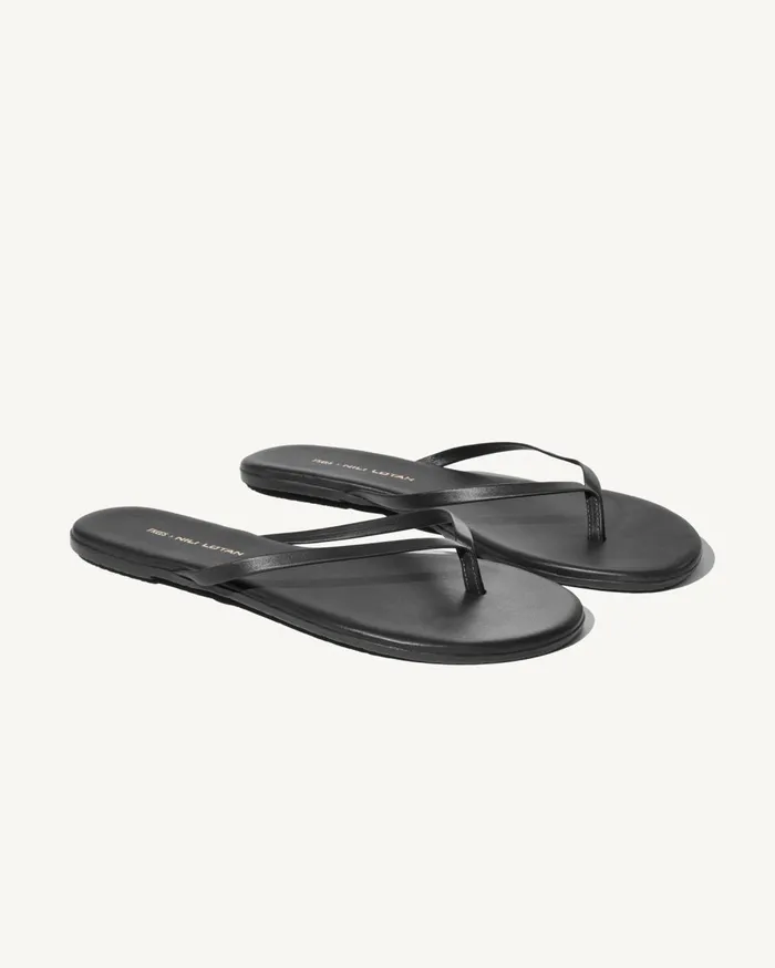 Nili Lotan NL X TKEES LEATHER FLIP FLOP Cognac Women Shoes