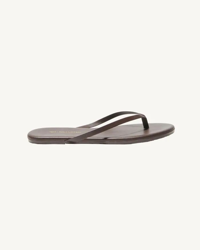 Nili Lotan NL X TKEES LEATHER FLIP FLOP Cognac Women Shoes