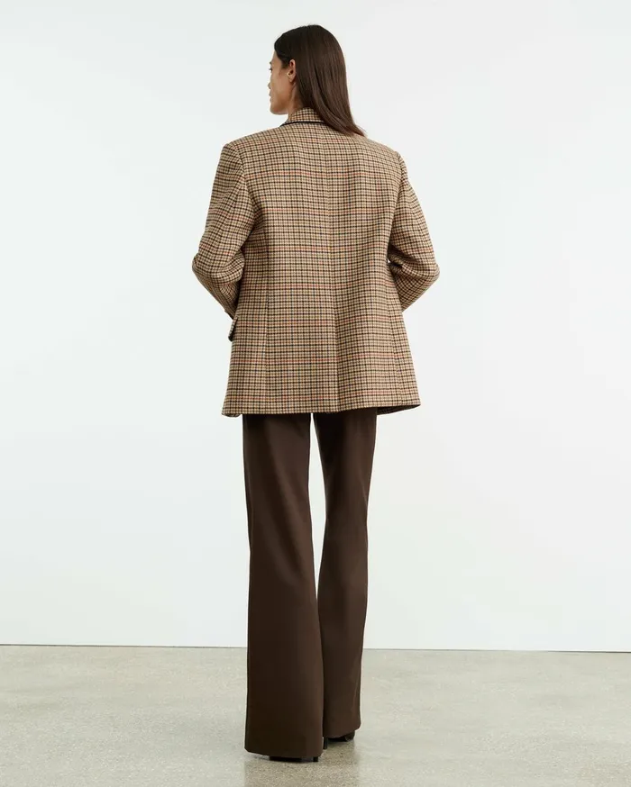 Nili Lotan ROMAIN BLAZER Large Oak Check Women Jackets and Blazers