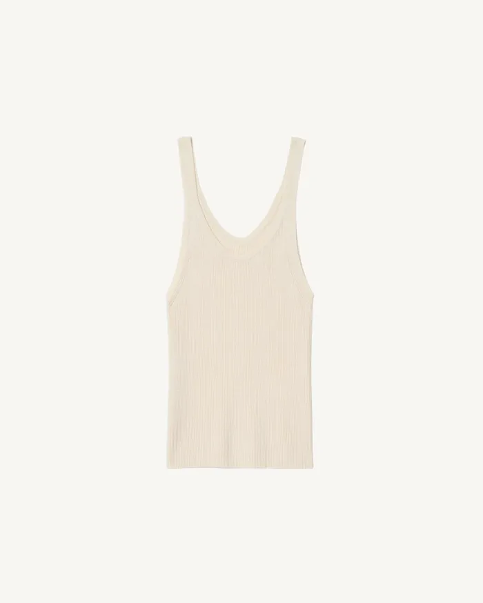 Nili Lotan SELAH SILK KNIT TANK Ivory Women Tops
