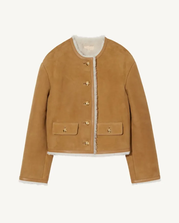Nili Lotan ZANIE SHEARLING JACKET Tannatural Women Jackets and Blazers