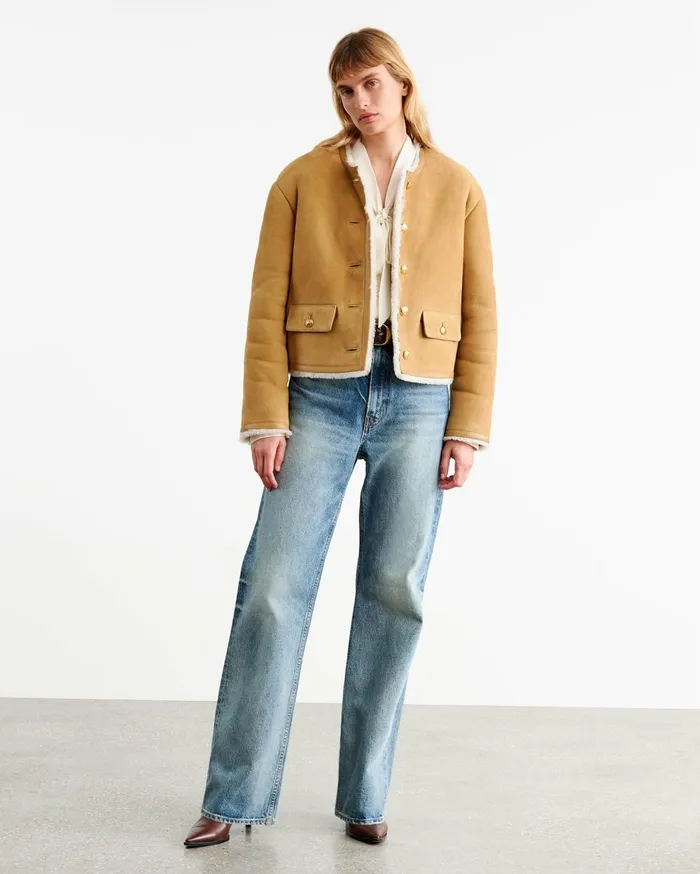 Nili Lotan ZANIE SHEARLING JACKET Tannatural Women Jackets and Blazers
