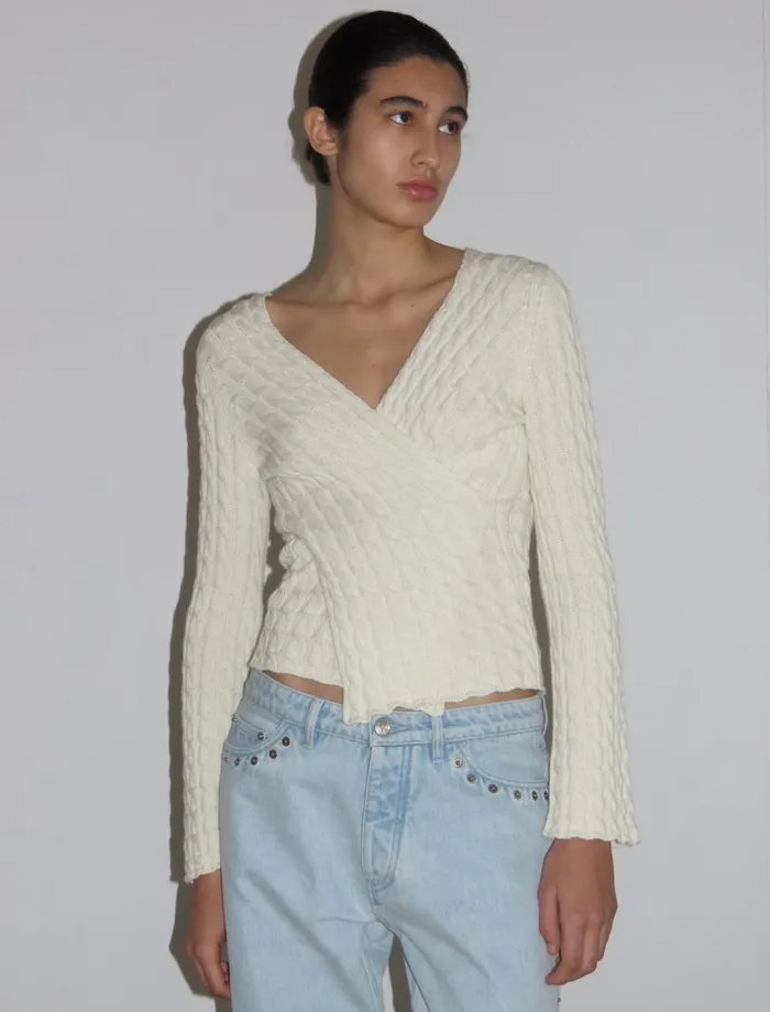No 1704 Valeria White Women Paloma Wool Tops