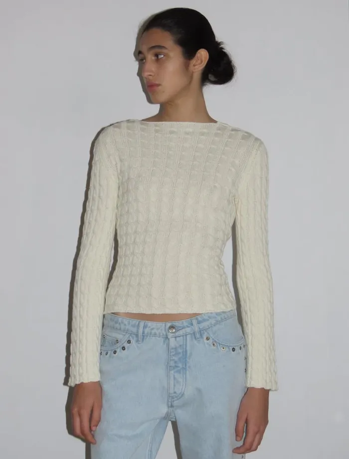 No 1704 Valeria White Women Paloma Wool Tops