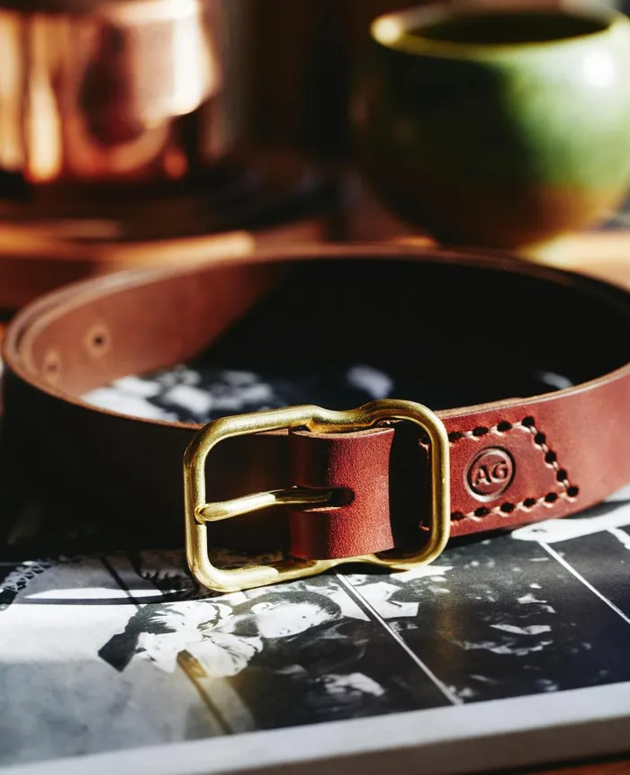 Noah Belt Chestnutbrass Men AG Jeans Belts Noah Belt Chestnutbrass Men AG Jeans Belts