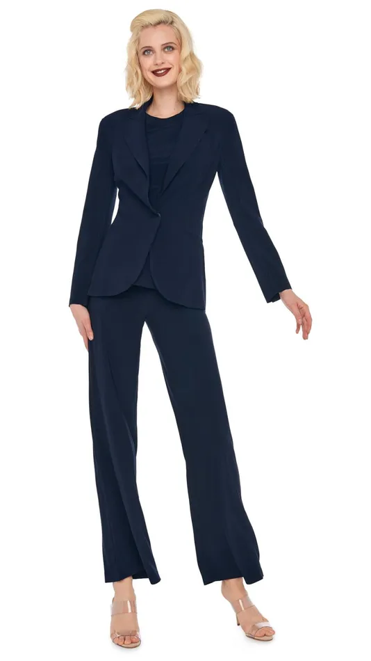 Norma Kamali Bottoms STRAIGHT LEG PANT Midnight 8211 Clothing