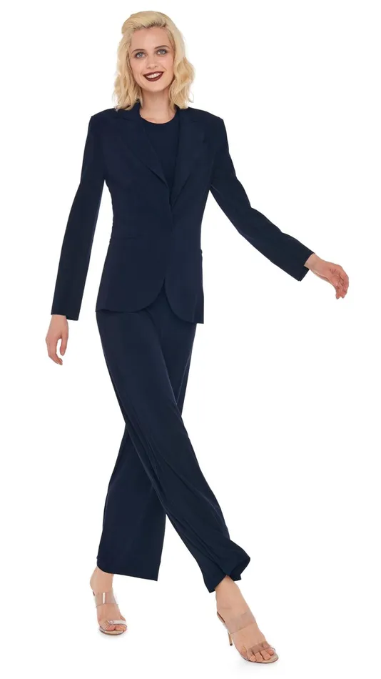 Norma Kamali Bottoms STRAIGHT LEG PANT Midnight 8211 Clothing
