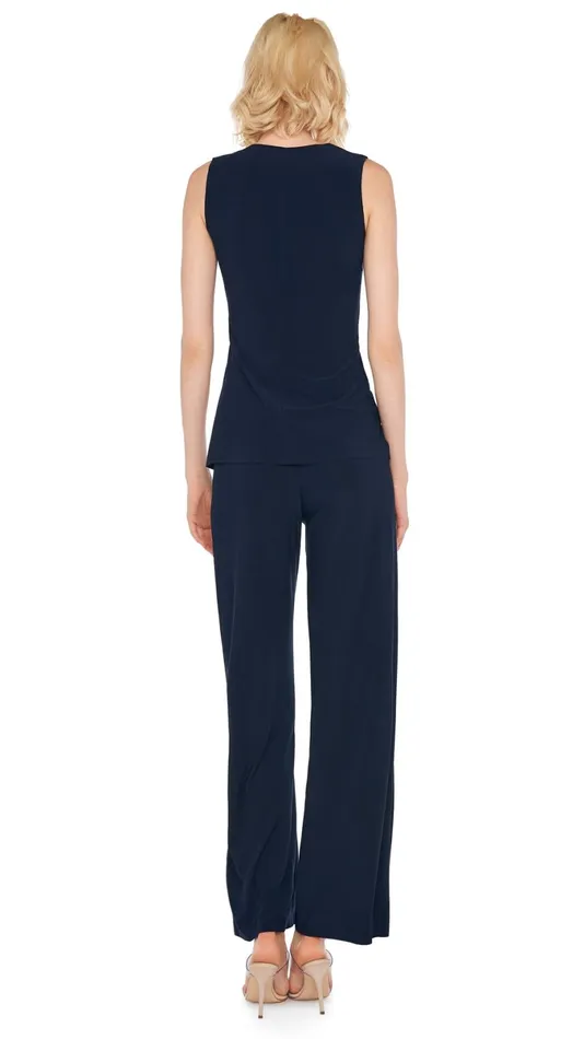 Norma Kamali Bottoms STRAIGHT LEG PANT Midnight 8211 Clothing