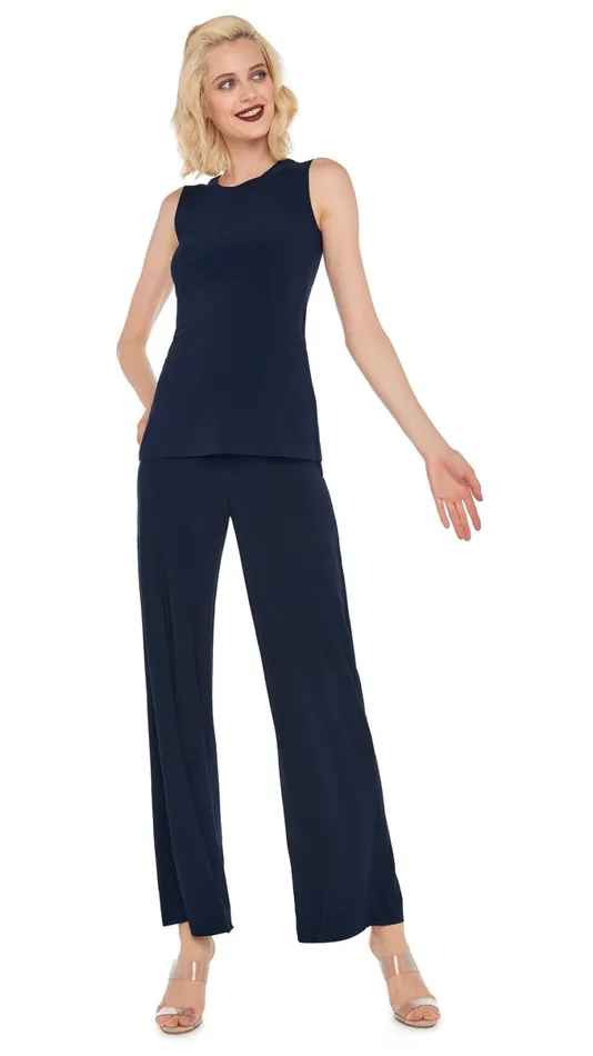 Norma Kamali Bottoms STRAIGHT LEG PANT Midnight 8211 Clothing