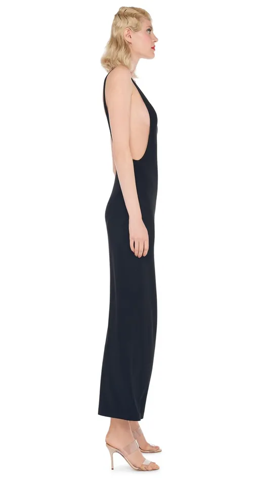 Norma Kamali Dresses MARISSA WIDE SLIT GOWN Black 8211 Clothing