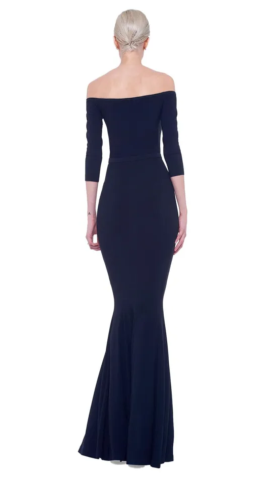 Norma Kamali Dresses OFF SHOULDER FISHTAIL GOWN Black 8211 Clothing
