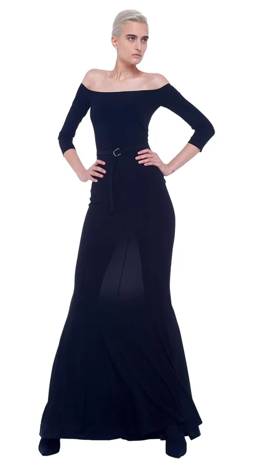 Norma Kamali Dresses OFF SHOULDER FISHTAIL GOWN Black 8211 Clothing
