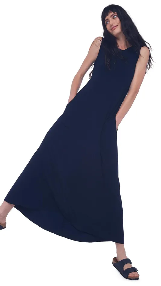 Norma Kamali Dresses SLEEVELESS LONG SWING DRESS Midnight 8211 Clothing