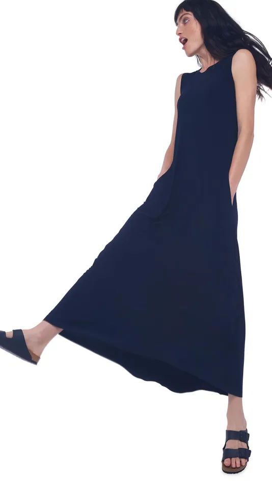 Norma Kamali Dresses SLEEVELESS LONG SWING DRESS Midnight 8211 Clothing