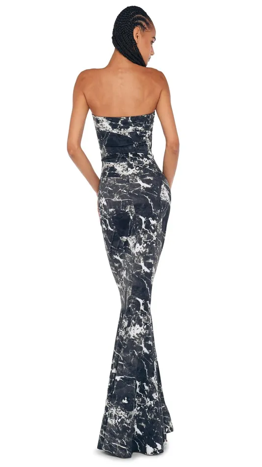 Norma Kamali Dresses STRAPLESS FISHTAIL GOWN Black Marble 8211 Clothing