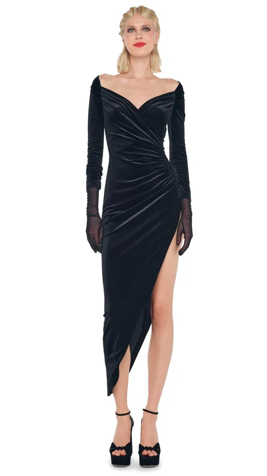 Norma Kamali Dresses SWEETHEART SIDE DRAPE GOWN Black 8211 Clothing