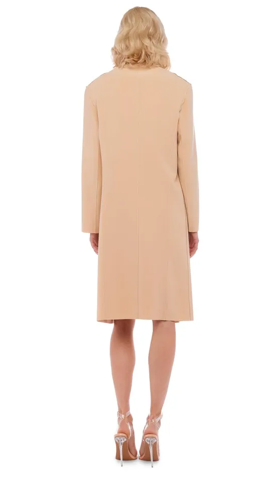 Norma Kamali Jackets OS SB JACKET BELOW THE KNEE Con Leche 8211 Clothing