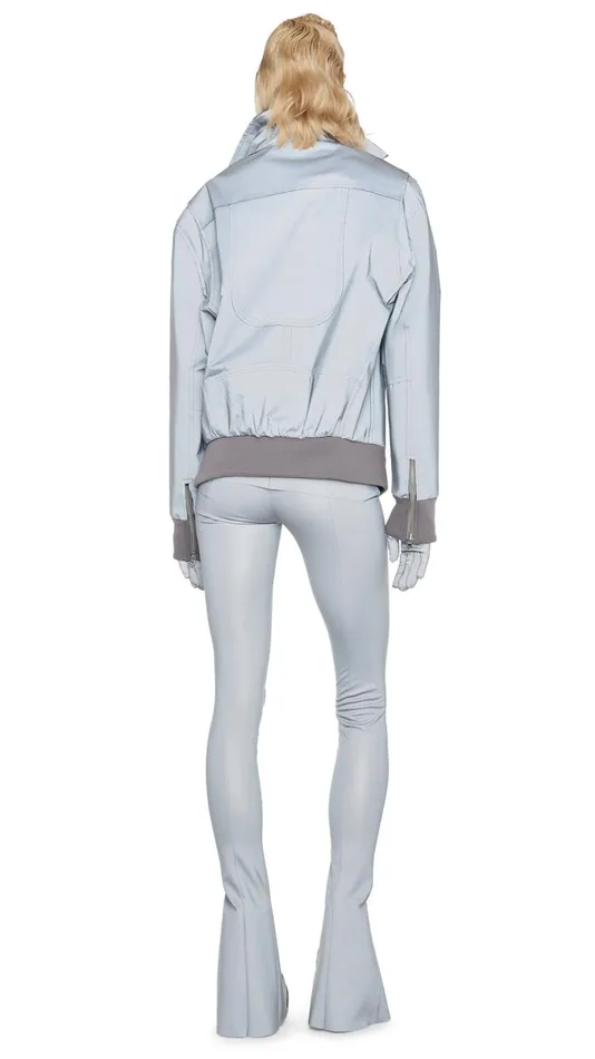 Norma Kamali Jackets OVERSIZED MOTO JACKET Grey 8211 Clothing