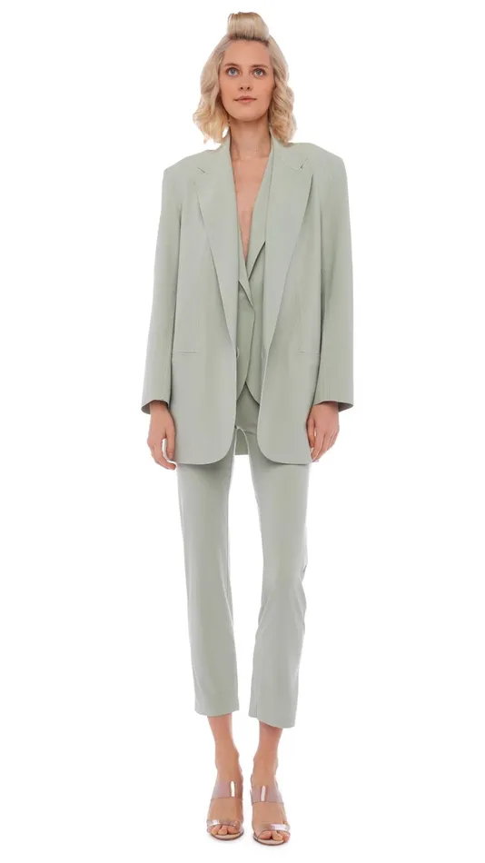 Norma Kamali Jackets OVERSIZED SB JACKET Dried Sage 8211 Clothing