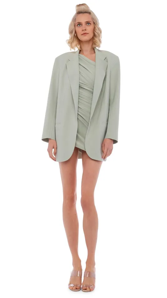 Norma Kamali Jackets OVERSIZED SB JACKET Dried Sage 8211 Clothing