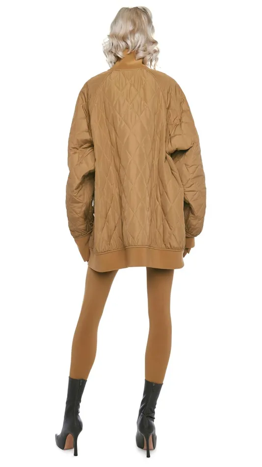 Norma Kamali Jackets QUILTED OVERSIZED TURTLE BOMBER JACKET Woods 8211 Clothing