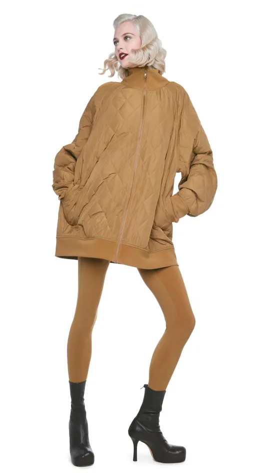 Norma Kamali Jackets QUILTED OVERSIZED TURTLE BOMBER JACKET Woods 8211 Clothing