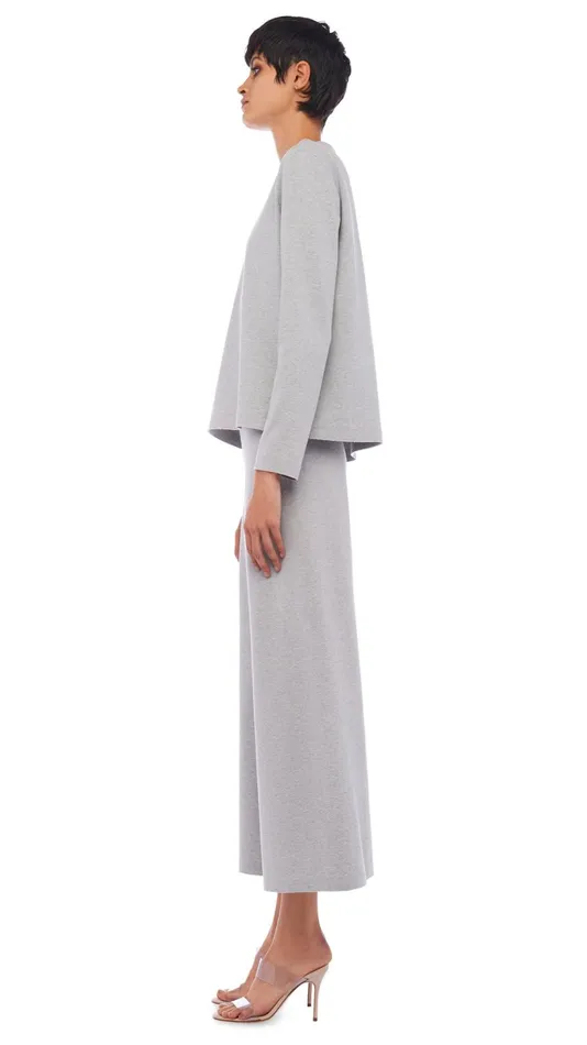 Norma Kamali Tops CROPPED BOYFRIEND CREW TOP Light Heather Grey 8211 Clothing Norma Kamali Tops CROPPED BOYFRIEND CREW TOP Light Heather Grey 8211 Clothing