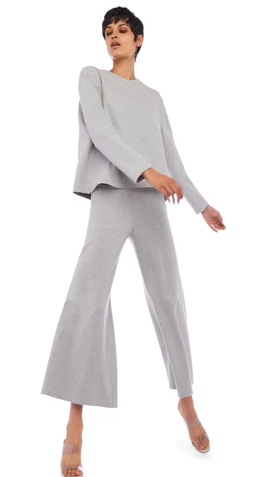 Norma Kamali Tops CROPPED BOYFRIEND CREW TOP Light Heather Grey 8211 Clothing Norma Kamali Tops CROPPED BOYFRIEND CREW TOP Light Heather Grey 8211 Clothing