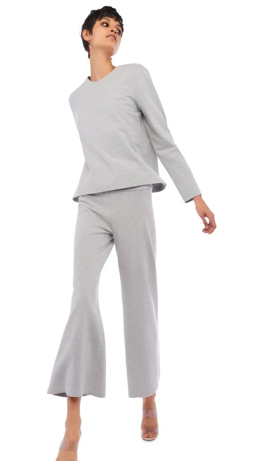 Norma Kamali Tops CROPPED BOYFRIEND CREW TOP Light Heather Grey 8211 Clothing Norma Kamali Tops CROPPED BOYFRIEND CREW TOP Light Heather Grey 8211 Clothing