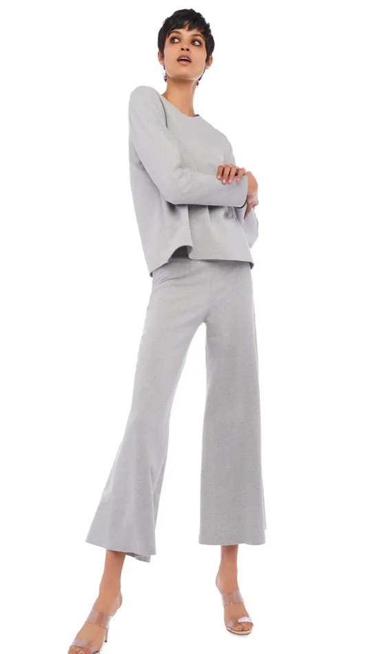 Norma Kamali Tops CROPPED BOYFRIEND CREW TOP Light Heather Grey 8211 Clothing Norma Kamali Tops CROPPED BOYFRIEND CREW TOP Light Heather Grey 8211 Clothing
