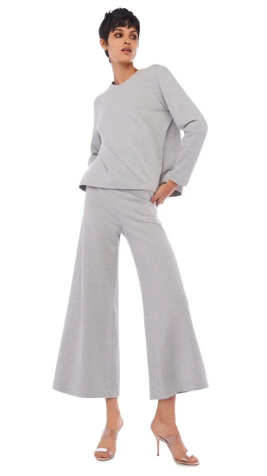 Norma Kamali Tops CROPPED BOYFRIEND CREW TOP Light Heather Grey 8211 Clothing Norma Kamali Tops CROPPED BOYFRIEND CREW TOP Light Heather Grey 8211 Clothing