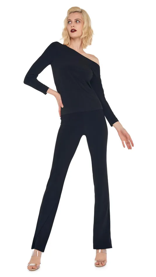 Norma Kamali Tops DROP SHOULDER TOP Black 8211 Clothing