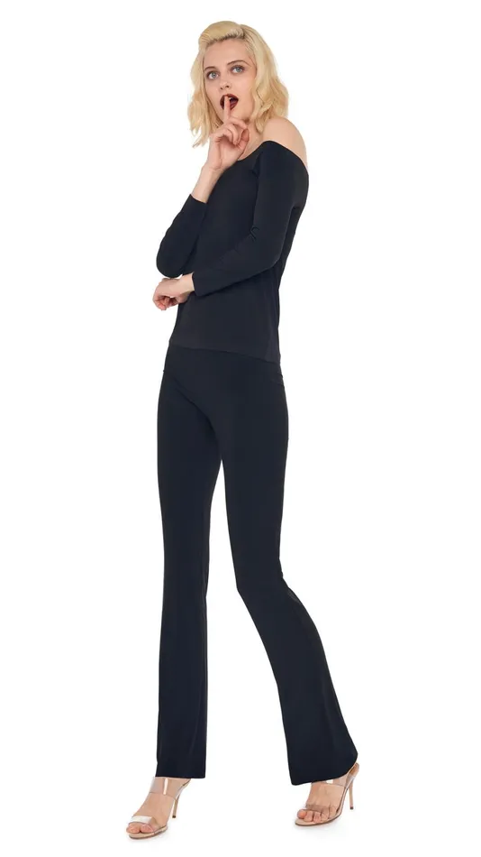 Norma Kamali Tops DROP SHOULDER TOP Black 8211 Clothing